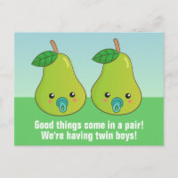 Twins Newborn - Birnen aus Niedlichem Cartoon mit