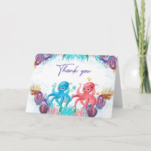 Twins Niedlich Ocean baby Octopus bunt Danke