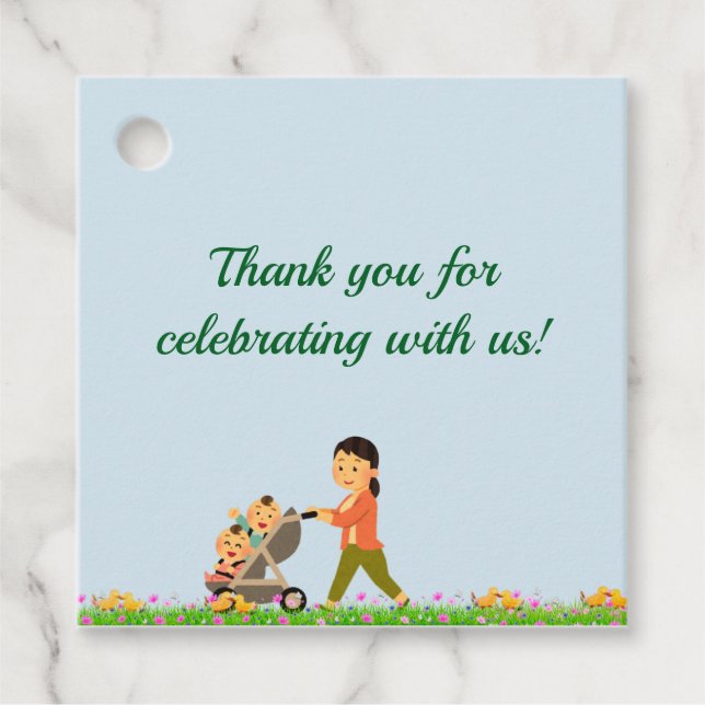 Twins- One Plus One ist zweimal der Spaß Geschenkanhänger (Vorderseite)