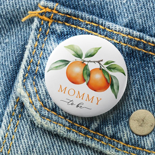 Twins Orange Baby Shower Mommy zu sein Button (Von Creator hochgeladen)