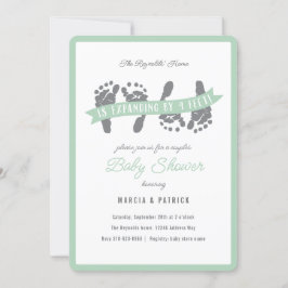 Twins Paare Dusche Green Gray Baby Dusche Einladung