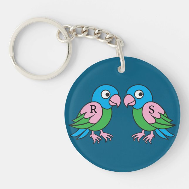 Twins Papagei Schlüsselanhänger (Vorderseite)