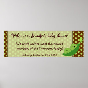 Twins Peas in einem Pod Baby Showbanner Poster