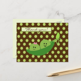 Twins Peas in einer Pod Baby Dusche Danke Postkarte