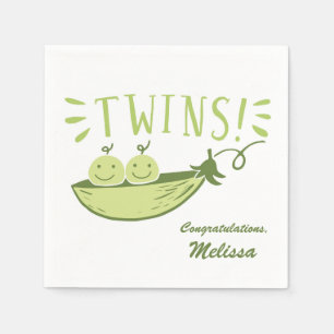 Twins Peas in einer Pod Baby-Dusche Napkin Serviette