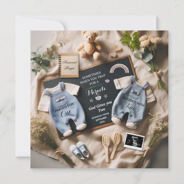 Twins Pregnancy Ankündigung, Baby Überraschung Ankündigung (Vorderseite)