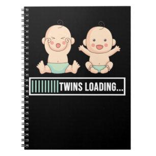Twins Pregnancy Ankündigung Notizblock