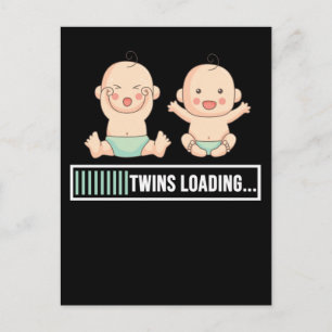 Twins Pregnancy Ankündigung Postkarte
