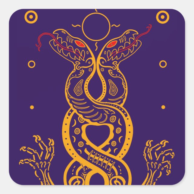 Twins Quadratischer Aufkleber (Vorderseite)