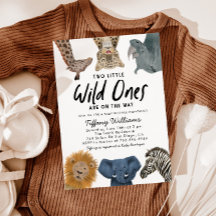 Twins Safari Baby Dusche zwei kleine wilde Tiere