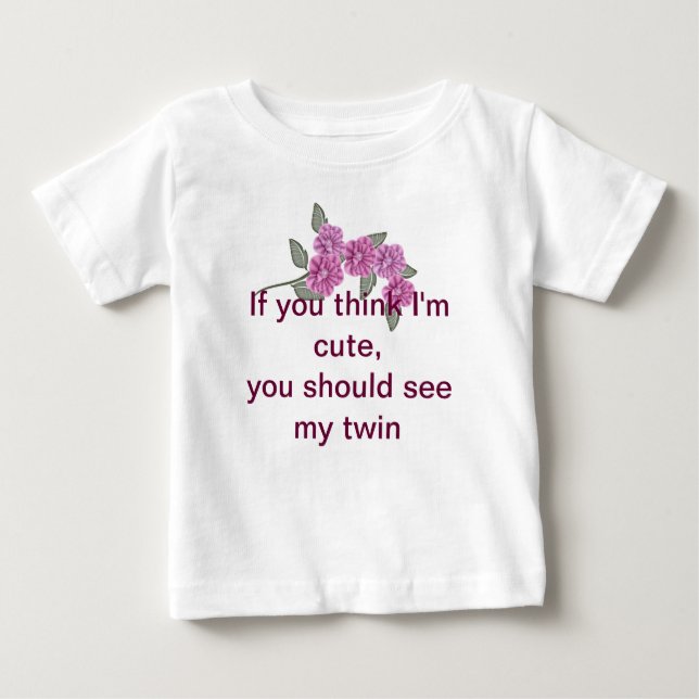 Twins T - Shirt mit Lila Blume (Vorderseite)