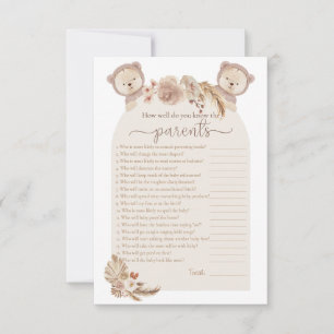 Twins Teddy Bär, der das Parents Shower Game kennt Einladung