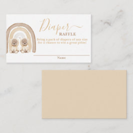 Twins Teddy Bear and Rainbow Diaper Raffekarte Begleitkarte