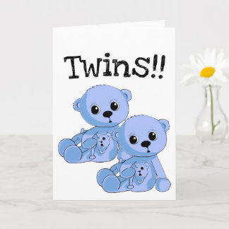 Twins Teddy Bears Personalisiert Grußkarte Karte