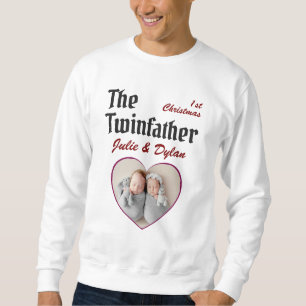 Twins Vater Twins Vater 1. Weihnachtsfoto Collage Sweatshirt