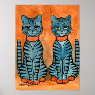 Twins von Louis Wain Poster