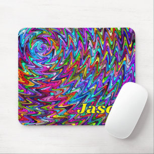 Twirbelfarben Zigzag Muster Mousepad