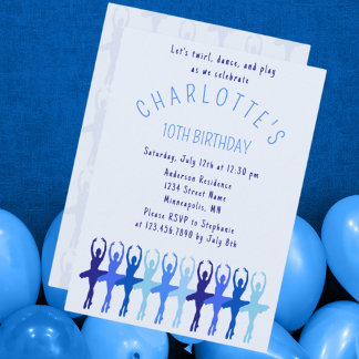 Twirl Dance Play Ballerina Girls Geburtstag Einladung