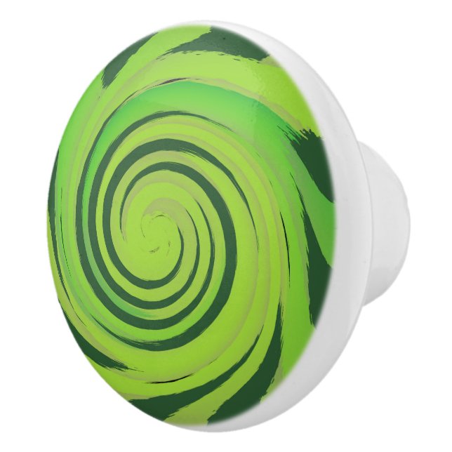 Twirl Me Green Pattern Keramikknauf (Rechts)