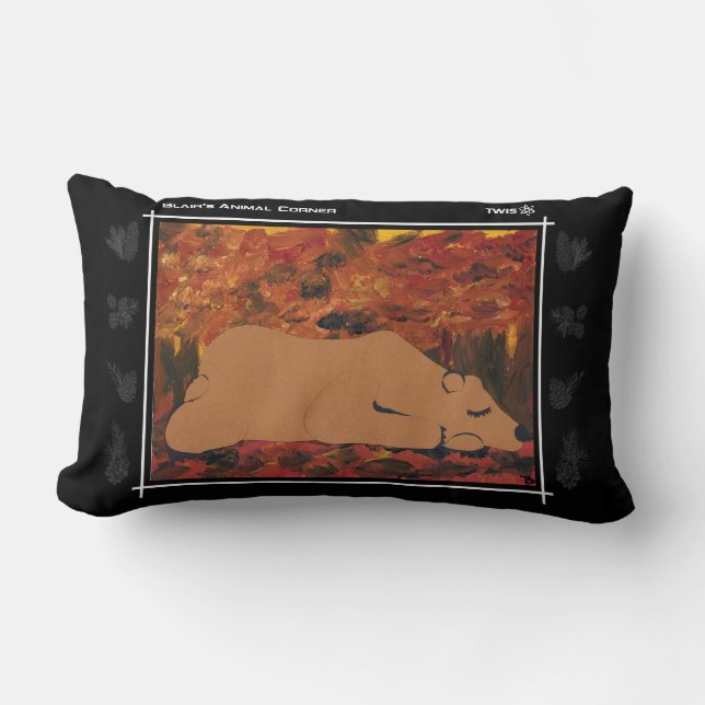 TWIS lumbales Kissen: Blairs TiereckGraubär Lendenkissen (Vorderseite)