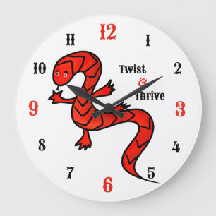 Twist & Thrive Roter Eidechsen Wanduhr