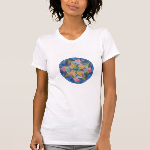 Twisted Blue Mandala Malerei T - Shirt von Frauen