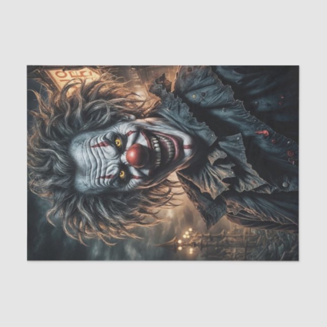 Twisted Carnival Clown | Dunkles Dekoupage Paper Seidenpapier (Vorderseite)