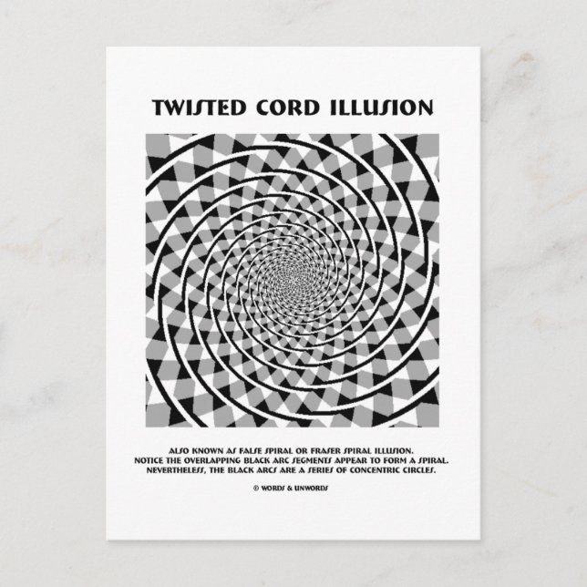 Twisted Cord Illusion (False Spiral) Postkarte (Vorderseite)
