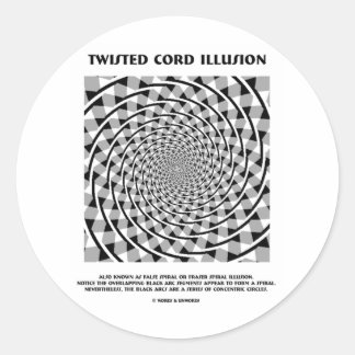 Twisted Cord Illusion (False Spiral) Runder Aufkleber