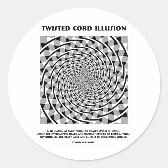 Twisted Cord Illusion (False Spiral) Runder Aufkleber (Vorderseite)