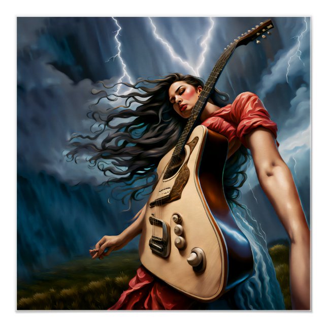 Twisted Guitar Woman Poster (Vorderseite)