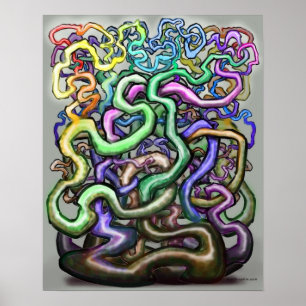 Twisted Rainbow Vines Poster