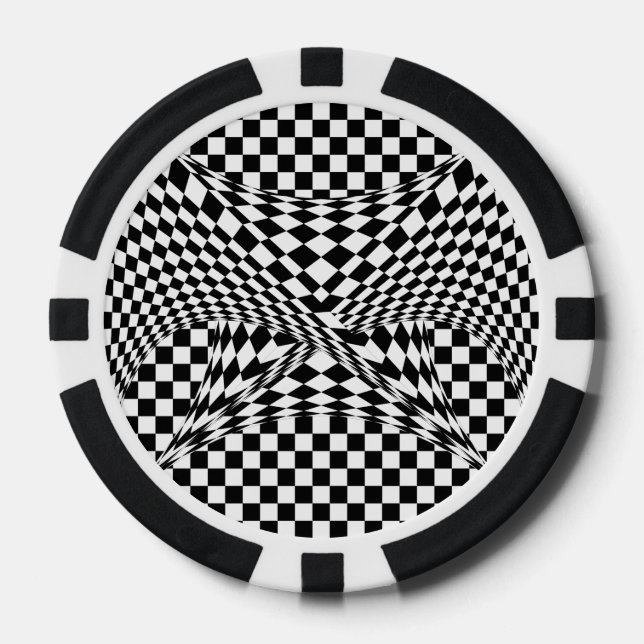 Twisted Schachbretts von Kenneth Yoncich Pokerchips (Vorderseite)