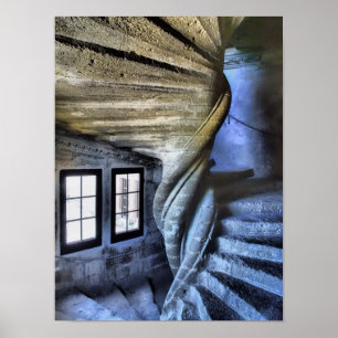 Twisted Spiral Treppe, Frankreich Poster