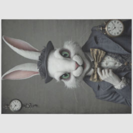 Twisted Wonderland - Creepy White Rabbit Decoupage Seidenpapier
