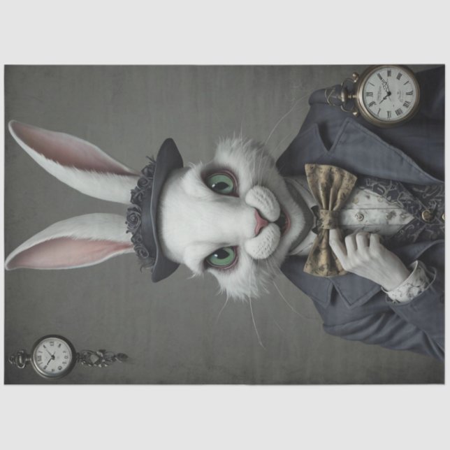 Twisted Wonderland - Creepy White Rabbit Decoupage Seidenpapier (Vorderseite)