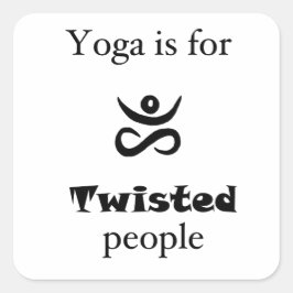 Twisted Yoga Quadratischer Aufkleber