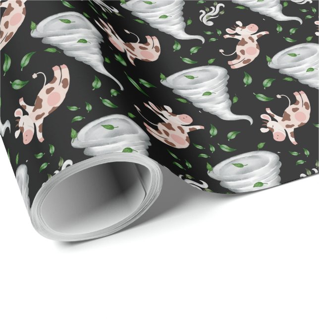 Twisters Tornado Gift Wrapping Paper - Black Geschenkpapier (Rolleneckpunkt)