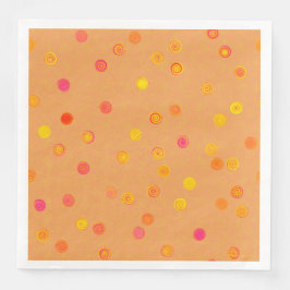 Twisty Polka Dot Spiral Orange Paper Party Napkins Serviette