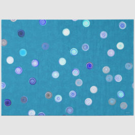 Twisty Polka Dot Spirals Blue Tissue Paper Seidenpapier