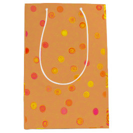Twisty Polka Dot Spirals Orange Gift Bag Mittlere Geschenktüte
