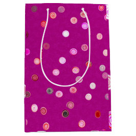 Twisty Polka Dot Spirals Pink Gift Bag Mittlere Geschenktüte