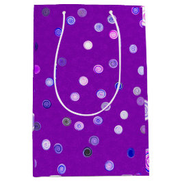 Twisty Polka Dot Spirals Purple Gift Bag Mittlere Geschenktüte