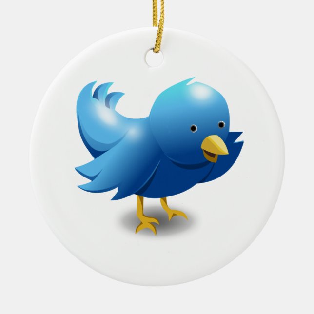 Twitter bird-Logo Keramik Ornament (Vorne)