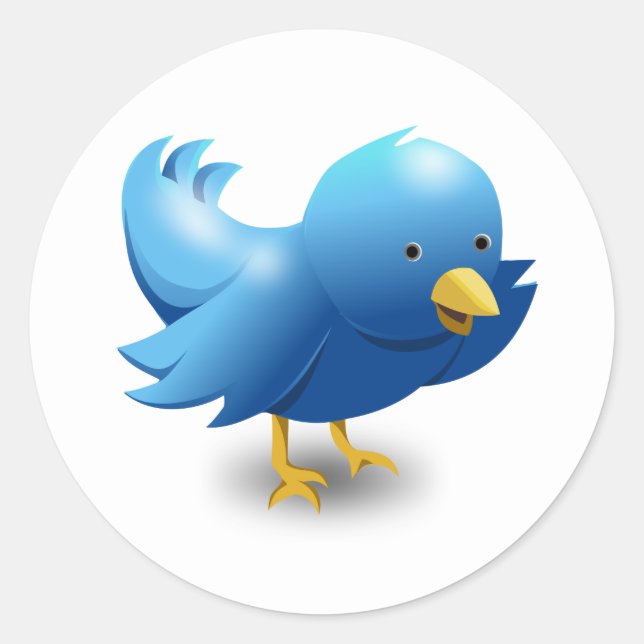 Twitter bird-Logo Runder Aufkleber (Vorderseite)