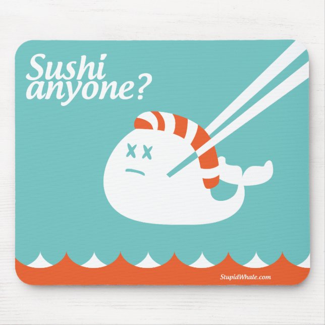 Twitter dummes Mousepad - versagen Sie Wal - Sushi (Vorne)