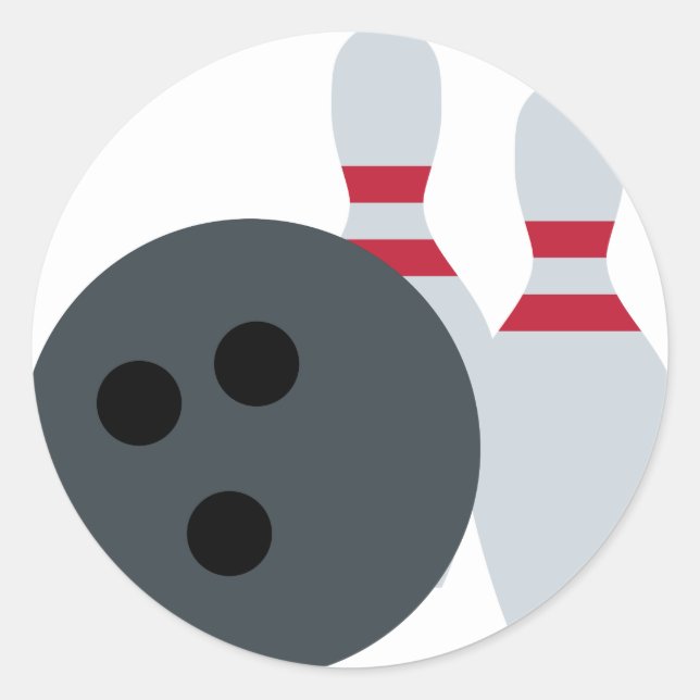 Twitter Emoji - Fans Bowling Runder Aufkleber (Vorderseite)