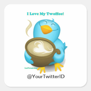 Twitter-ID I Love My Twoffee Gifts Bekleidung Quadratischer Aufkleber
