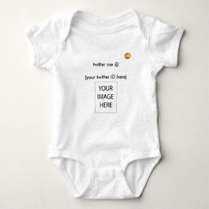 Twitter me @ (Ihre Twitter-ID hier) Dolphin Design Baby Strampler