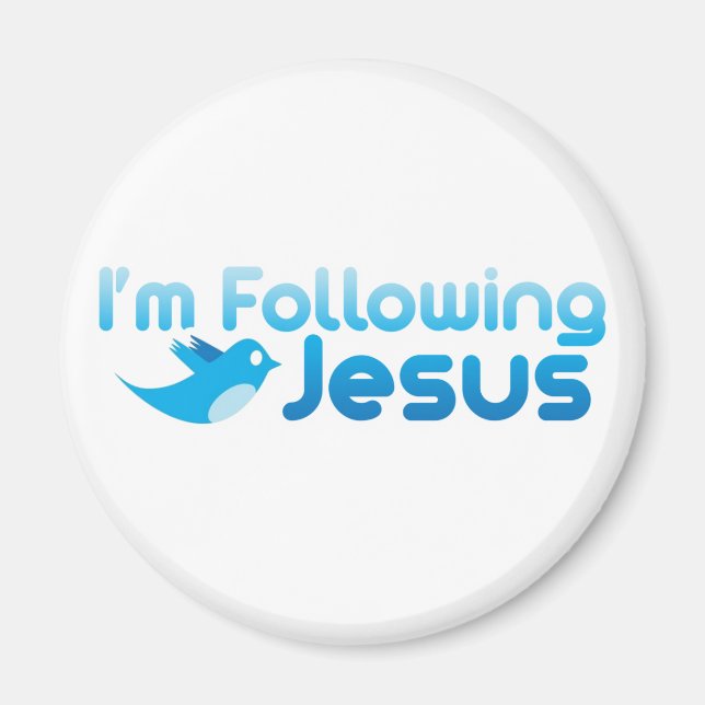 Twitter mir, ich folge Jesus Christus Magnet (Vorne)